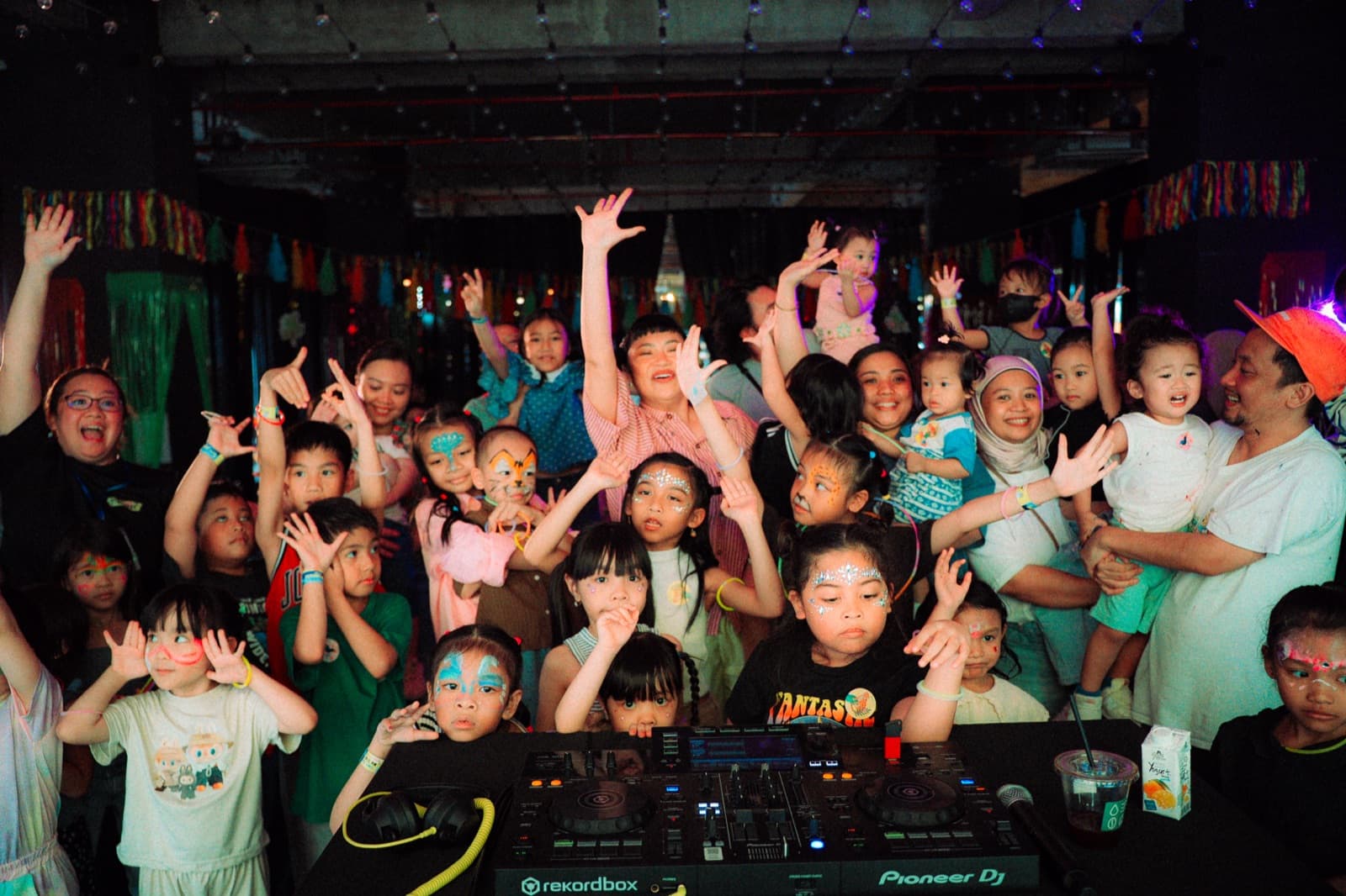 Families at the creative activities zone
